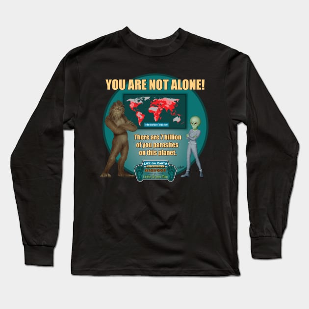 7 Billion Parasites Long Sleeve T-Shirt by Cozmic Cat